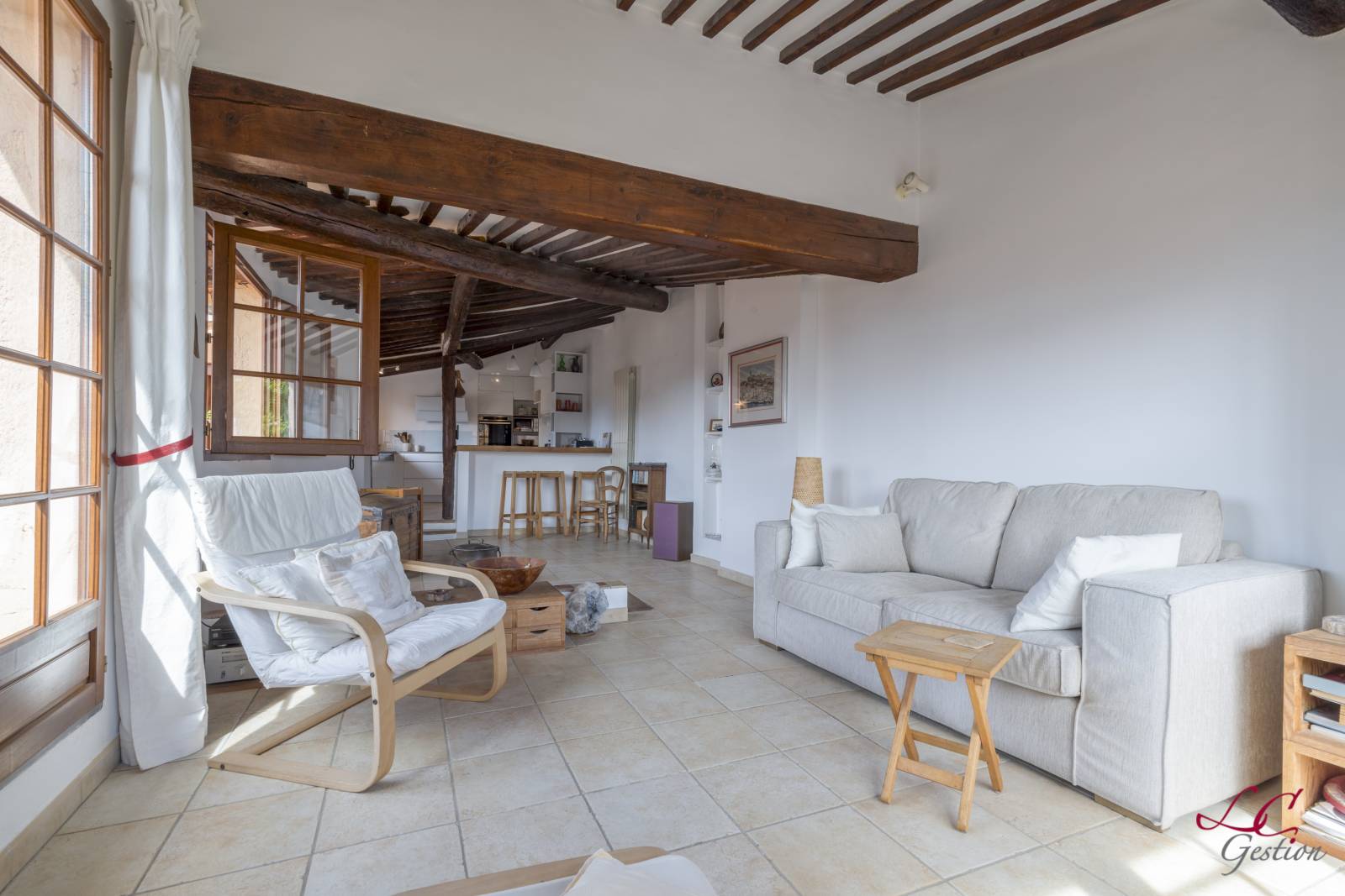 la profondeur du séjour très lumineux